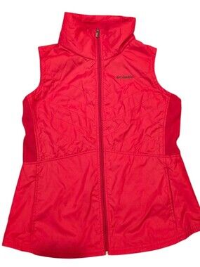 Columbia Womens Mix It Aroubd Red Zip-up Vest III Size Large